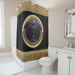 Revival grec Medusa Noire rideau de douche