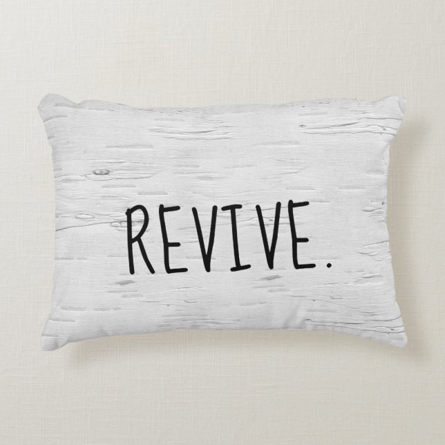 REVIVE-Text auf Birch Tree Akzent Pillow Dekokissen (Vorderseite)
