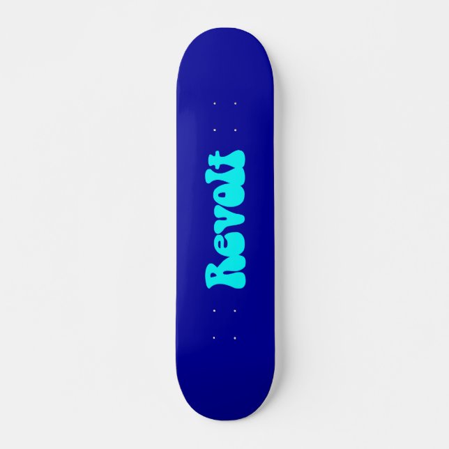 Revolt - Cyan on Dark Blue Skateboard (Vorne)