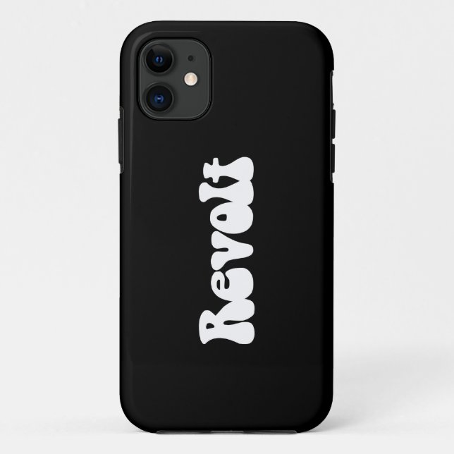 Revolt - Weiß auf Schwarz Case-Mate iPhone Hülle (Rückseite)