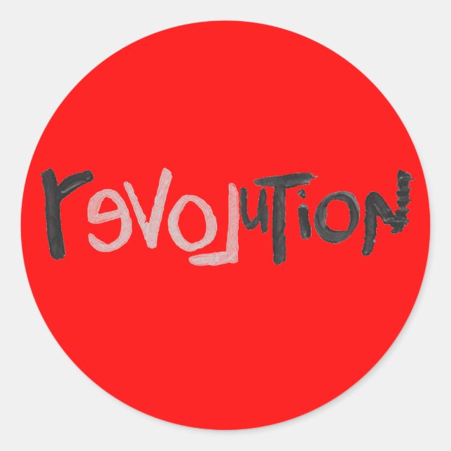 Revolution - antisozial runder aufkleber (Vorderseite)