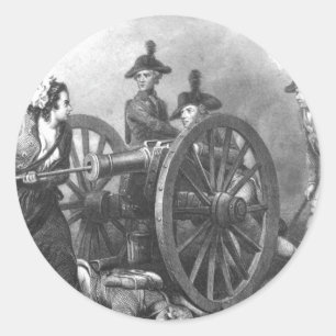 Revolutionäre Kriegs-Molly-Krug-Kanone Runder Aufkleber