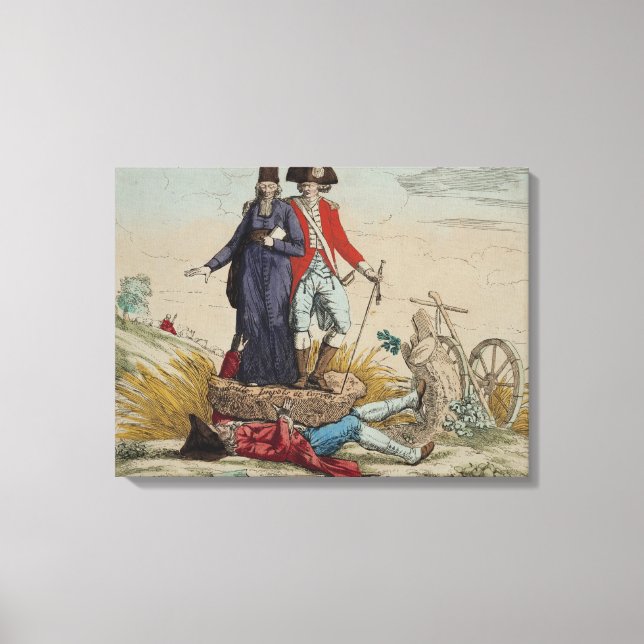 Revolutionärer Cartoon über Tithes Leinwanddruck (Vorderseite)