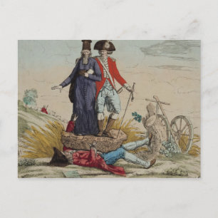 Revolutionärer Cartoon über Tithes Postkarte