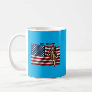 Revolutionary War Soldier & American Flag 250 URM Kaffeetasse