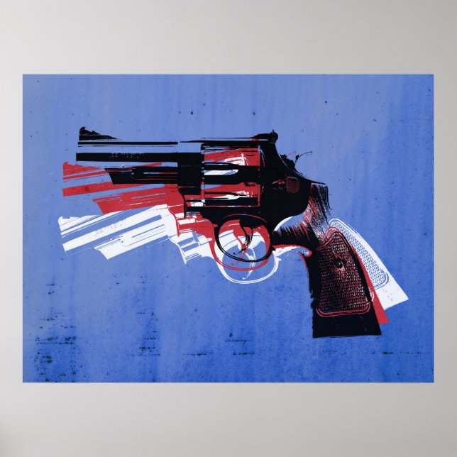 Revolver auf Weiß Poster (Vorne)