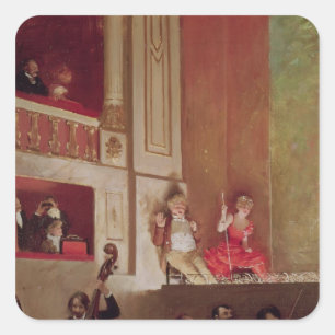 Revue am Theater-DES Varietes, c.1885 Quadratischer Aufkleber
