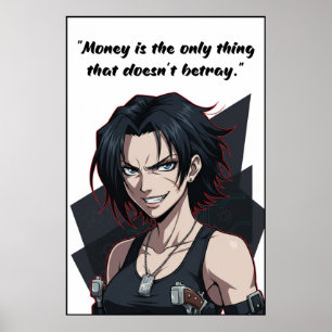 Revy – Black Lagoon Money Quote Motivationsposter Poster