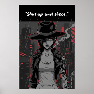 Revy – Halt Den Mund Und Schieß Zitat Poster Ani