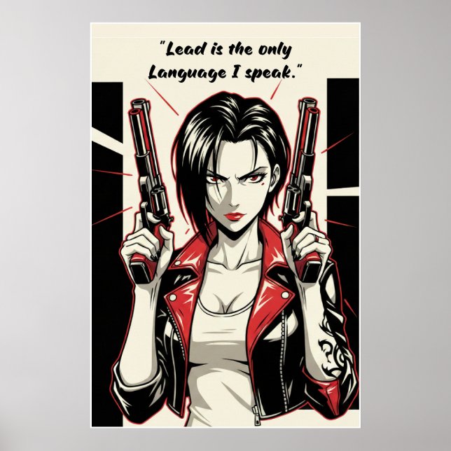 Revy – Lead Is the Only Language Quote Poster (Devant)