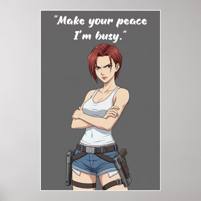 Revy – Make Your Peace Quote Poster | Anime Wall (Devant)