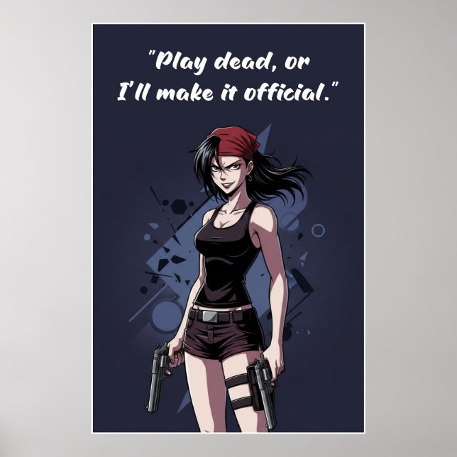 Revy – Play Dead Quote Poster | Anime Wall Art (Devant)