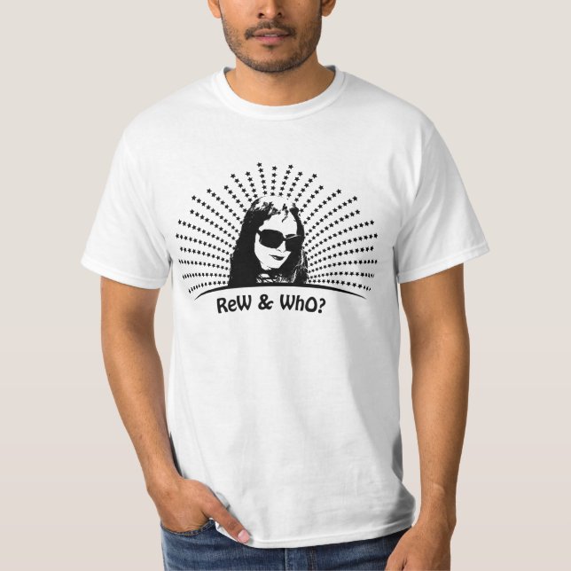 Rew et qui bblack sur le T-shirt blanc (Devant)