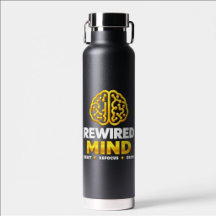 Rewired Mind Logo Wasserflasche - Schwarz Isoliert