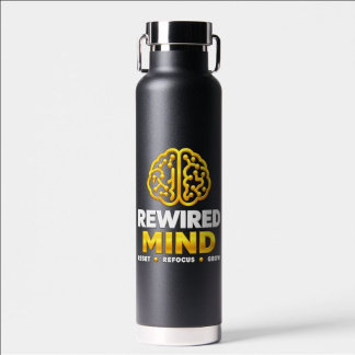 Rewired Mind Logo Wasserflasche - Schwarz Isoliert Trinkflasche