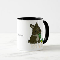 Rex bunny eats dandelion Tasse