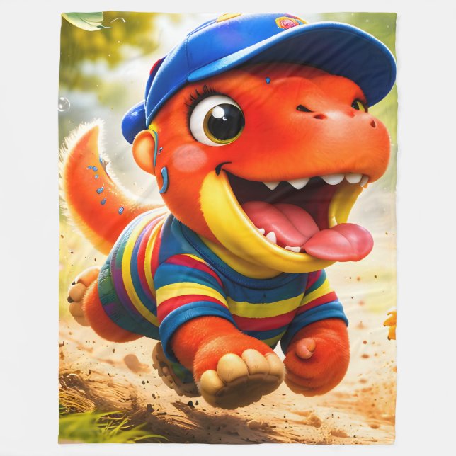 Rex, das große Premium-Dinosaurier-Spielabenteuer Fleecedecke (Vorderseite)