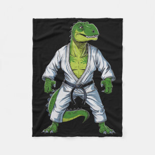 Rex Dinosaur Kampfsport Martial Artist Jiu-Jitsu Fleecedecke