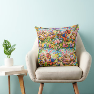Rex et hoot Coussin de jardin de Pâques char de fo