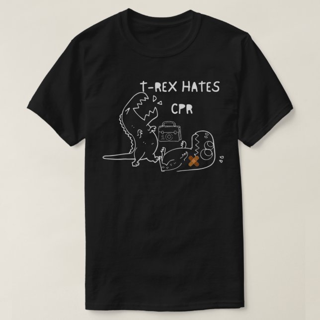 Rex hasst CPR Dinosaurier Nurse Funny Quote Nurses T-Shirt (Design vorne)