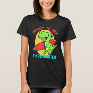Rex Kindergarten Surfbretter Dinosaurier Zurück zu T-Shirt