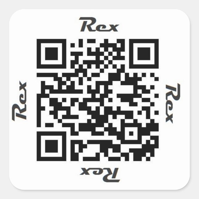 Rex QR Code Personalisiert NAME Aufkleber (Vorderseite)