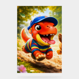 Rex, the dinosaur playtime fun vibrant vertical nu acrylschild