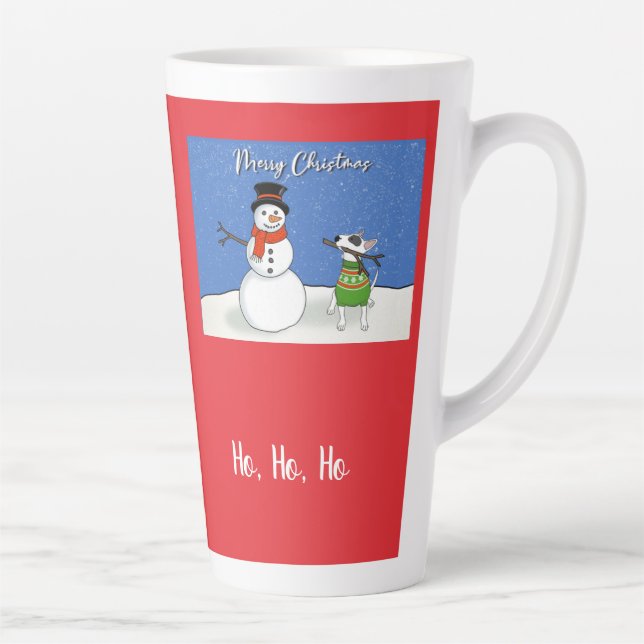 Rex the TV Terrier Weihnachtsferien Latte Tasse (Rechts)