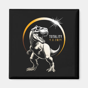 Rex Total Solar Eclipse 2024 Dinosaurier 8. April Magnet