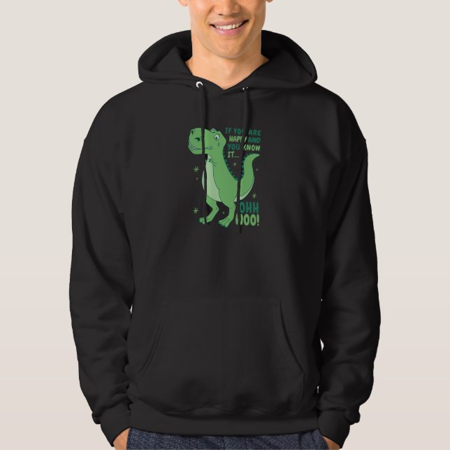 Rex trying to Clap Happy Dinosaur Kids Cute Hoodie (Vorderseite)