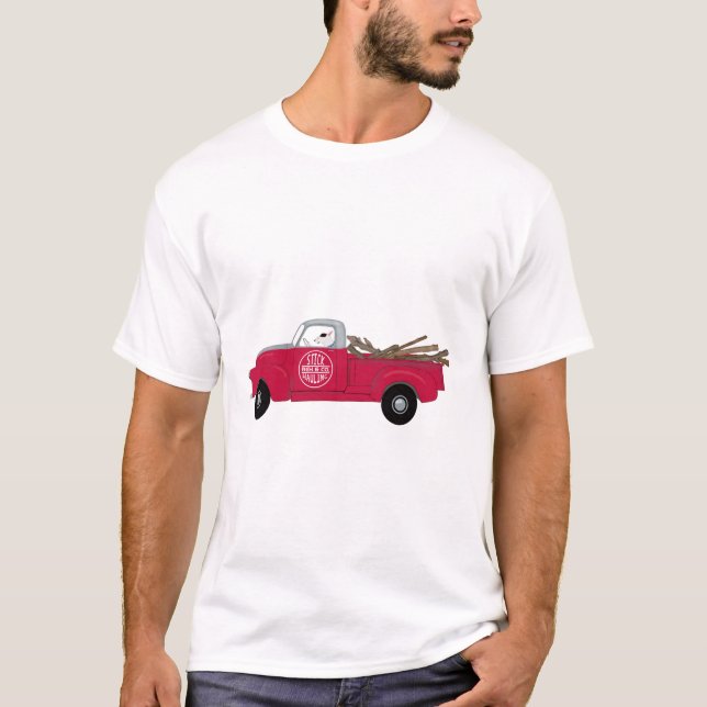Rex TV Terrier Red Truck T-Shirt (Vorderseite)