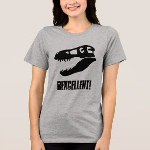 Rexcellent! T. rex Dinosaurium-Schädel Tri-Blend Shirt