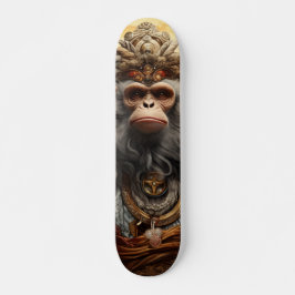 Rey Mono Chino con Mirada Seria Decisiva Skateboard