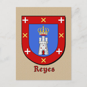 Reyes Family Heraldic Shield Postkarte