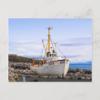 Reykjanesbær Island Boat Postkarte