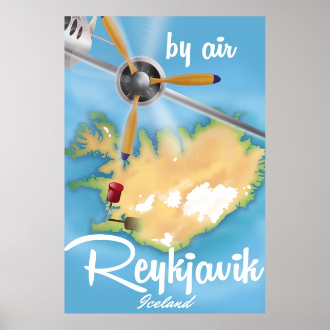 Reykjavik, affiche de voyage en Islande (Devant)