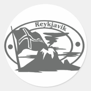 Reykjavik Briefmarke Runder Aufkleber