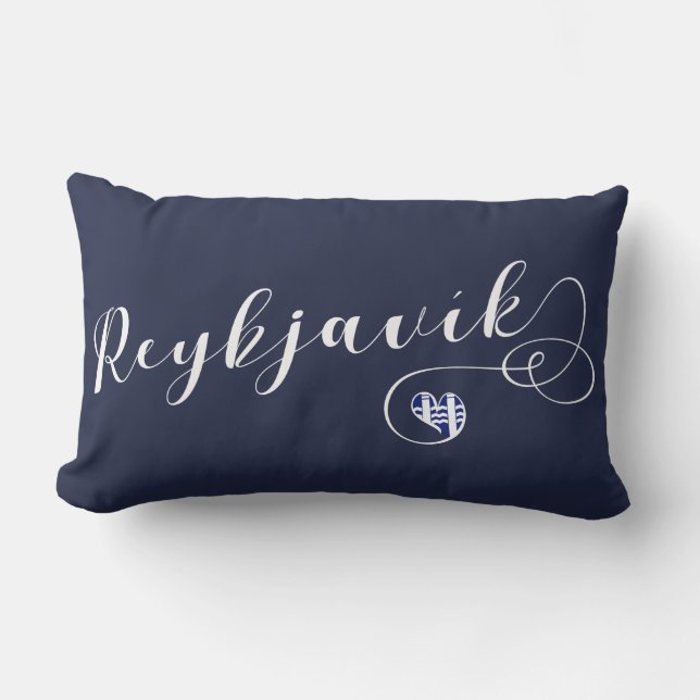 Reykjavík Heart Cushion, Island Lendenkissen (Vorderseite)