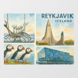 Reykjavik Iceland multiview  Fensteraufkleber