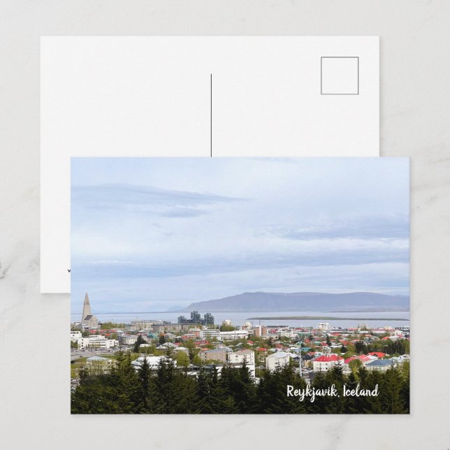 Reykjavik Island City Foto Text Postkarte (Vorne/Hinten)