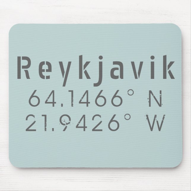 Reykjavik Island Latitude Longitude Mousepad (Vorne)