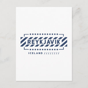 Reykjavik Island Moderne geometrische Gestaltung Postkarte