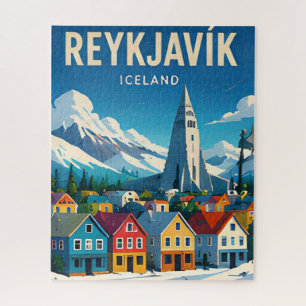 Reykjavik Island Nordlichter Stadtansicht