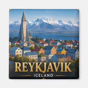 Reykjavik Island Nordlichterlebnis ❄️ Magnet