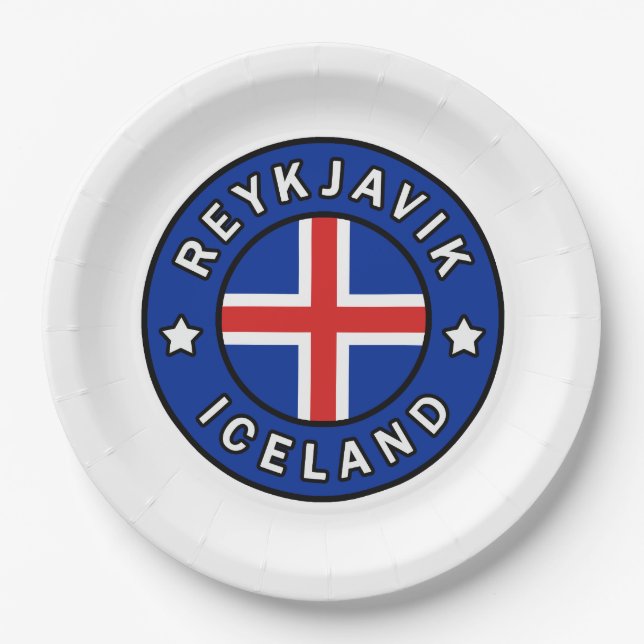 Reykjavik Island Pappteller (Vorderseite)