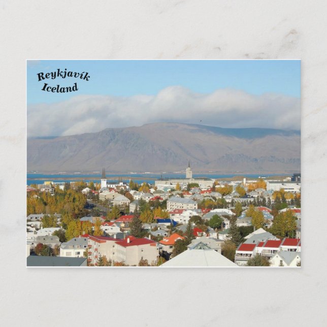 Reykjavík, Island Postkarte (Vorderseite)