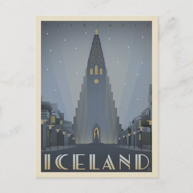 Reykjavik, Island Postkarte (Vorderseite)