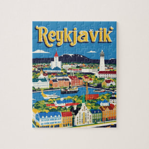 Reykjavík Island Reise Kunst Vintage