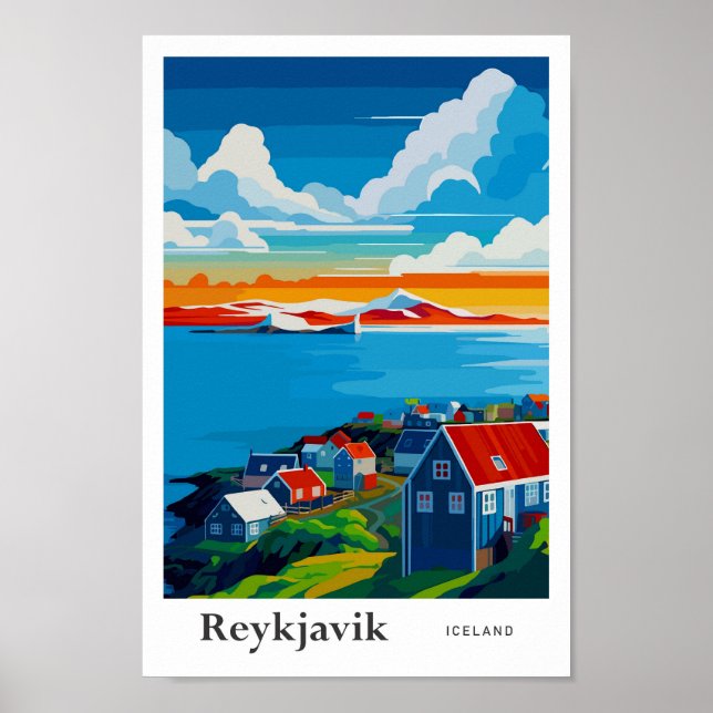 Reykjavik Island Reisen Kunst, Dichtung und Musik  Poster (Vorne)