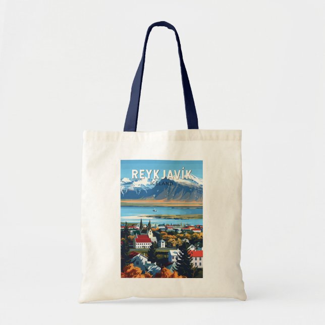 Reykjavík Island Reisen Vintag Tragetasche (Vorne)